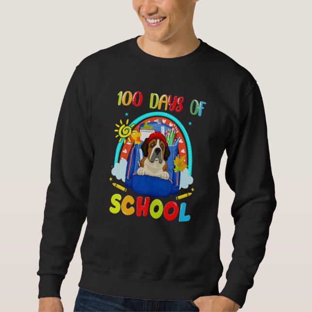 100th Day of School St Bernard Dog Lovers Teacher  Sweatshirt (Front)