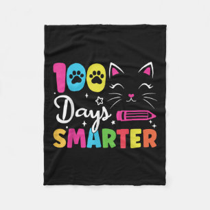 100th Day Of School Students 100 Days Love Of Cats Fleece Blanket