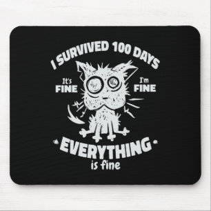100th Day of School Students Kids - I Survived 100 Mouse Pad
