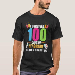 100th Day Of School Survived 100 Days Of 4th Grade T-Shirt
