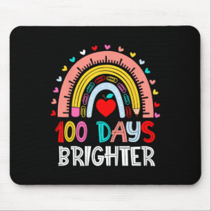 100th Day Of School Teacher 100 Days Brighter Rain Mouse Pad