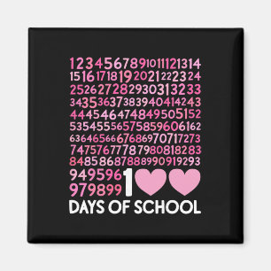 100th Day Of School Teacher 100 Days Girls Math Nu Magnet