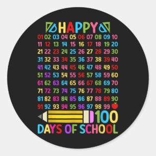 100th Day Of School Teacher 100 Days Math Numbers Classic Round Sticker