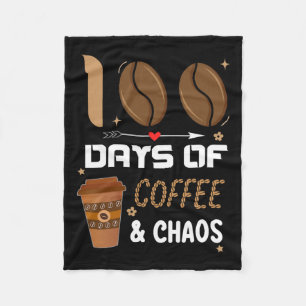 100th Day Of School Teacher 100 Days Of Coffee And Fleece Blanket