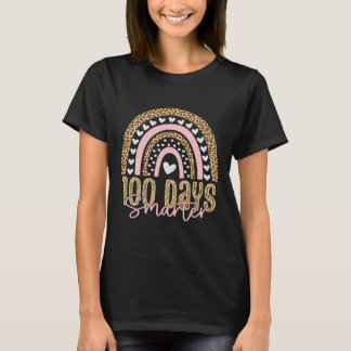 100th Day Of School Teacher 100 Days Rainbow Leopa T-Shirt