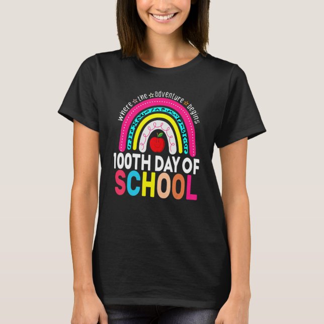 100th Day Of School Teacher 100 Days Smarter Leopa T-Shirt (Front)