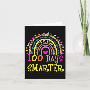 100th Day Of School Teacher 100 Days Smarter Rainb Card