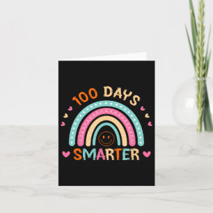 100th Day Of School Teacher 100 Days Smarter Rainb Card