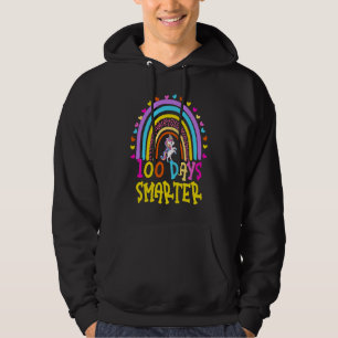 100th Day of School Teacher 100 Days Smarter Rainb Hoodie