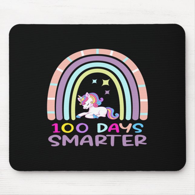 100th Day of School Teacher 100 Days Smarter Rainb Mouse Pad (Front)
