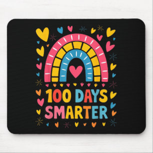 100th Day Of School Teacher 100 Days Smarter Rainb Mouse Pad