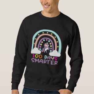100th Day of School Teacher 100 Days Smarter Rainb Sweatshirt