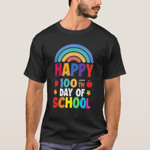 100th Day Of School Teacher 100 Days Smarter Rainb T-Shirt