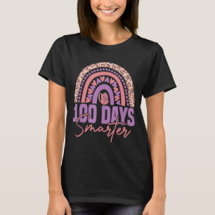 100th Day Of School Teacher 100 Days Smarter Rainb T-Shirt