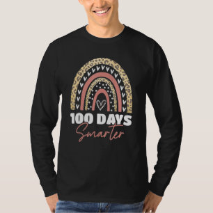 100th Day Of School Teacher 100 Days Smarter Rainb T-Shirt
