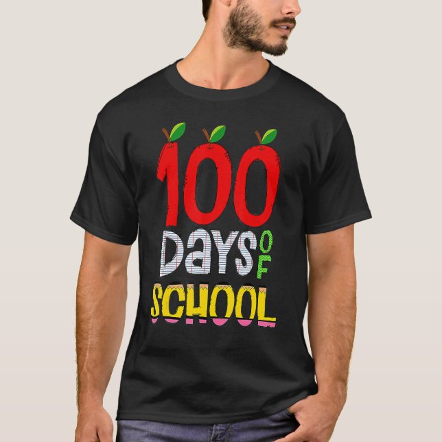 100th Day Of School Teacher 100 Days Smarter Rainb T-Shirt (Front)