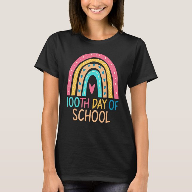 100th Day Of School Teacher College 100 Days Smart T-Shirt (Front)