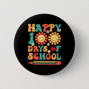 100th Day Of School Teacher Groovy - 100 Days Smar 6 Cm Round Badge