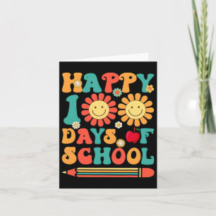 100th Day Of School Teacher Groovy - 100 Days Smar Card