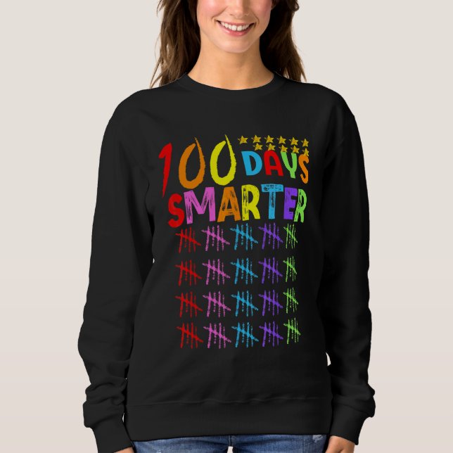 100th Day Of School Teacher Kid Happy 100 Days Sma Sweatshirt (Front)