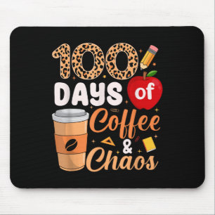 100th Day Of School Teacher Kids 100 Days Coffee A Mouse Pad