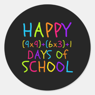 100th Day Of School Teacher Kids 100 Days Math For Classic Round Sticker