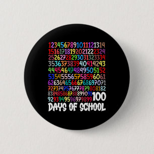 100th Day Of School Teacher Kids 100 Days Math Num 6 Cm Round Badge