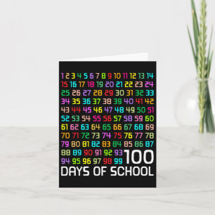 100th Day Of School Teacher Kids 100 Days Math Num Card
