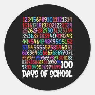 100th Day Of School Teacher Kids 100 Days Math Num Classic Round Sticker