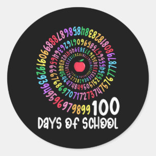 100th Day Of School Teacher Kids 100 Days Math Num Classic Round Sticker