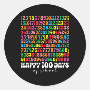 100th Day Of School Teacher Kids 100 Days Math Num Classic Round Sticker
