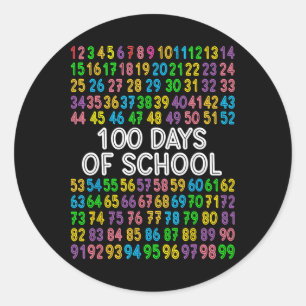 100th Day Of School Teacher Kids 100 Days Math Num Classic Round Sticker