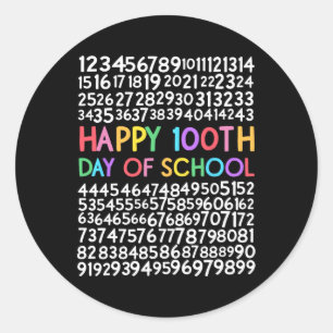 100th Day Of School Teacher Kids 100 Days Math Num Classic Round Sticker