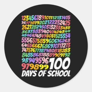 100th Day Of School Teacher Kids 100 Days Math Num Classic Round Sticker