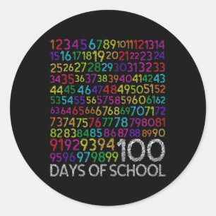 100th Day Of School Teacher Kids 100 Days Math Num Classic Round Sticker