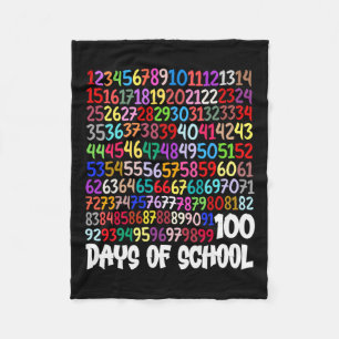 100th Day Of School Teacher Kids 100 Days Math Num Fleece Blanket
