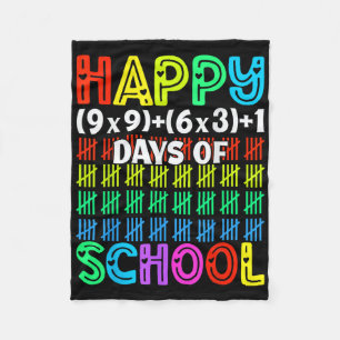 100th Day Of School Teacher Kids 100 Days Math Num Fleece Blanket