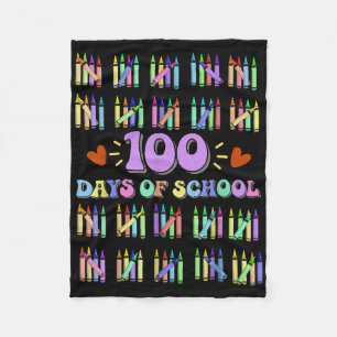 100th Day Of School Teacher Kids 100 Days Math Num Fleece Blanket