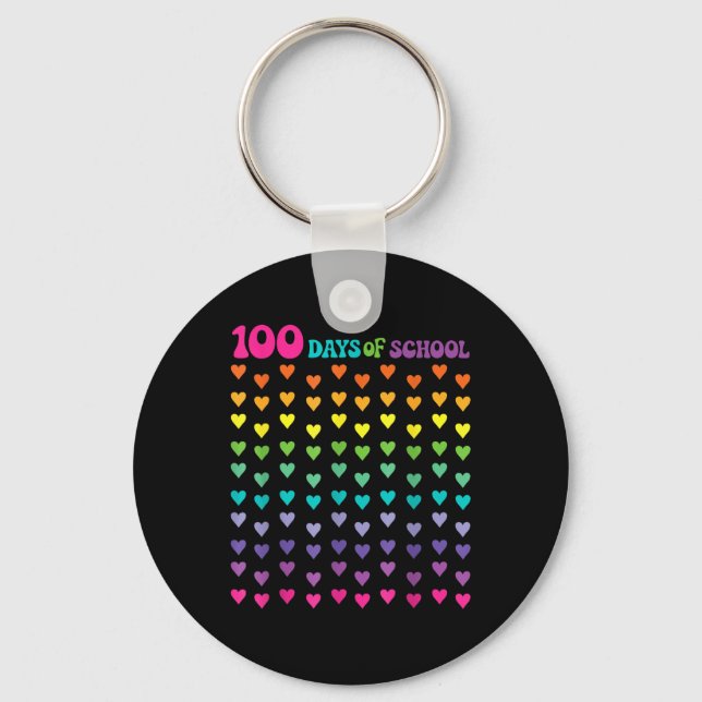 100th Day Of School Teacher Kids 100 Days Math Num Key Ring (Front)