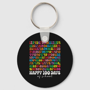 100th Day Of School Teacher Kids 100 Days Math Num Key Ring