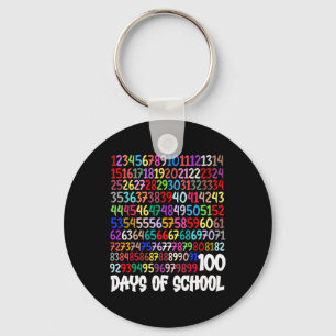 100th Day Of School Teacher Kids 100 Days Math Num Key Ring