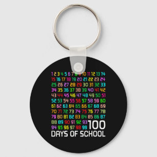 100th Day Of School Teacher Kids 100 Days Math Num Key Ring