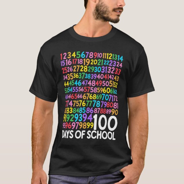 100th Day of School Teacher Kids 100 Days Math Num T-Shirt (Front)