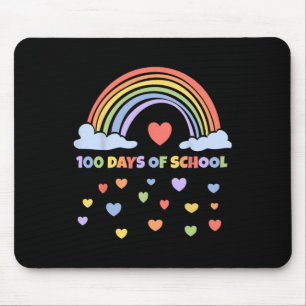 100th Day Of School Teacher Kids 100 Days Rainbow  Mouse Pad