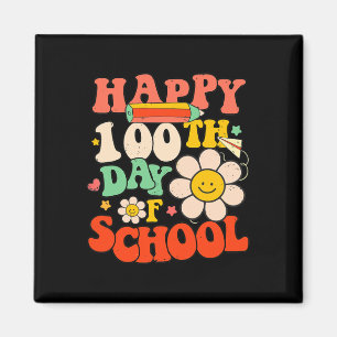 100th Day Of School Teacher Kids 100 Days Retro Gr Magnet