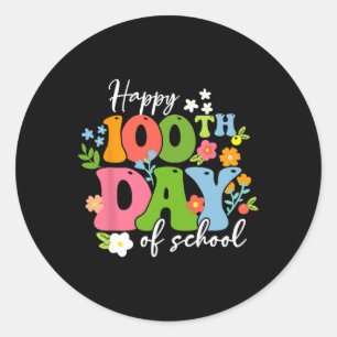 100th Day Of School Teacher Kids Child Happy 100 D Classic Round Sticker