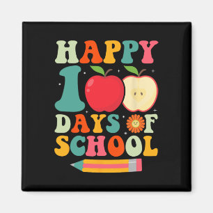 100th Day Of School Teacher Kids Retro Groovy 100 Magnet