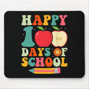 100th Day Of School Teacher Kids Retro Groovy 100 Mouse Pad