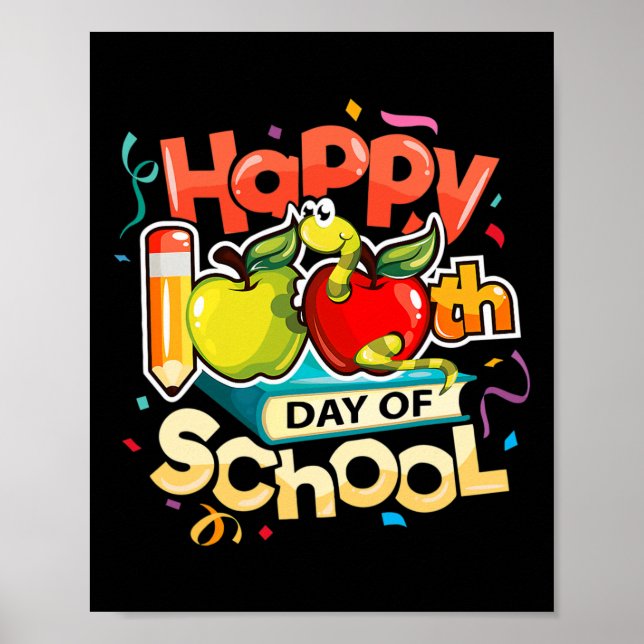 100th Day Of School Teacher Rainbow 100 Days Smart Poster (Front)