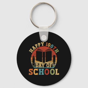 100th Day Of School Teacher Student 100 Days Vinta Key Ring